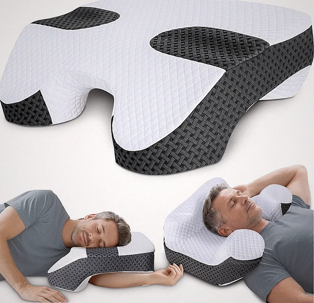 Orthopädisches Memory Foam Schlafkissen seitlich Seite mit Armloch