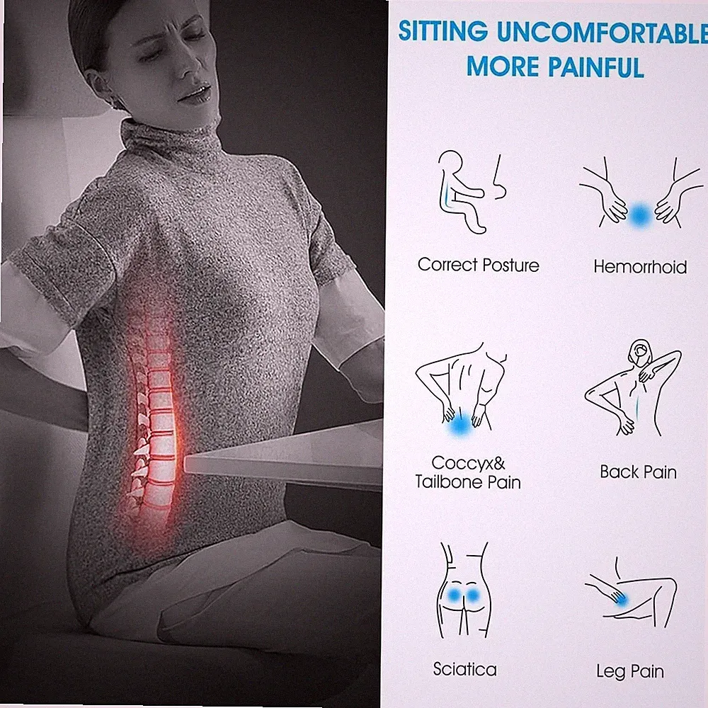 Orthopädisches Memory Foam Sitzkissen Ergonomisch Steißbein Entlastung Auto Büro