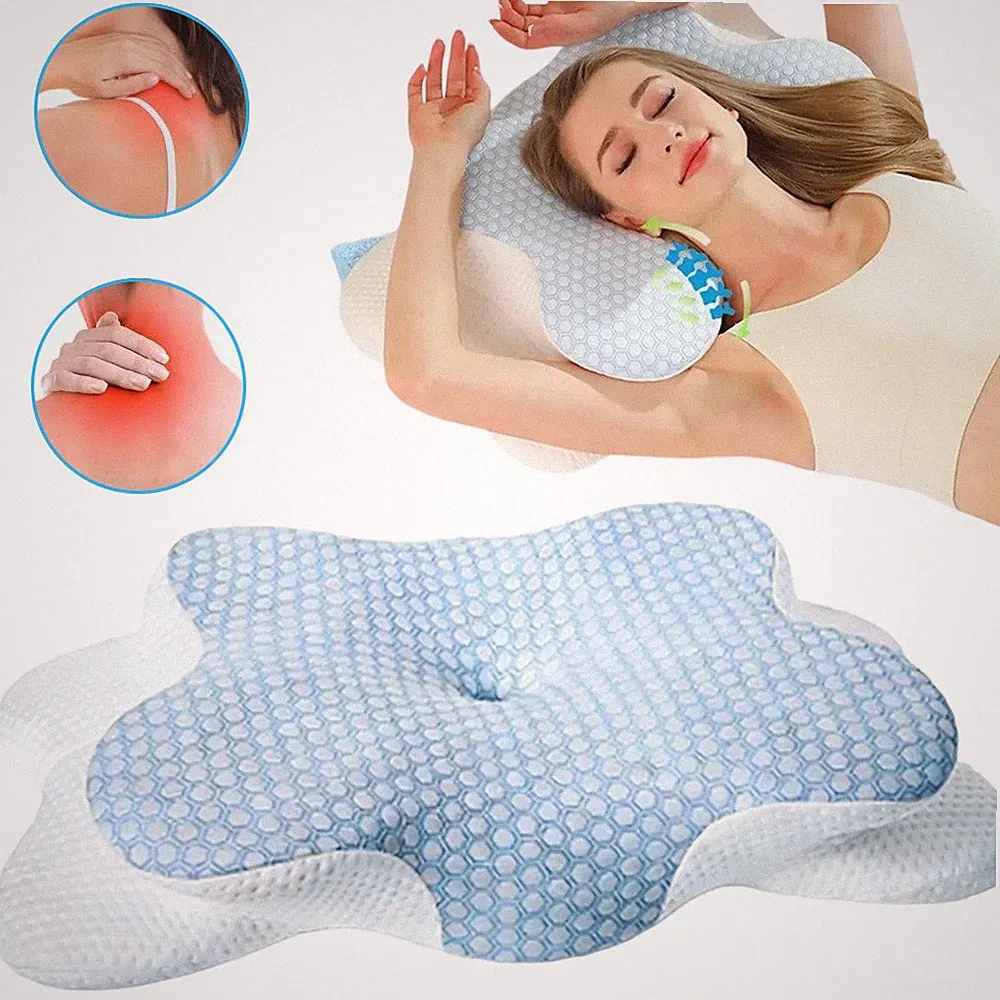Orthopädisches Memory Schaum Kopfkissen Nackenstützkissen für Bauchschläfer