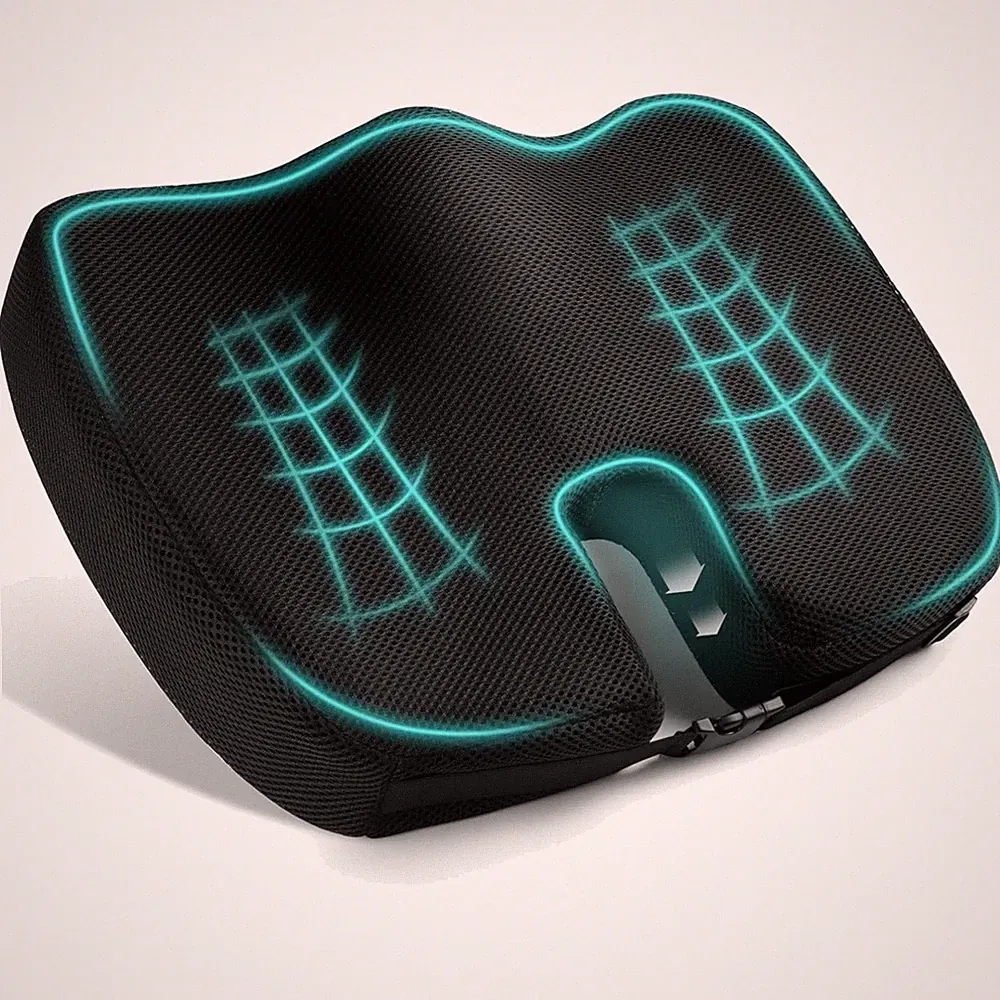 Orthopädisches Memory Sitzkissen Schwarz ergonomisches U-Form Druckentlastung