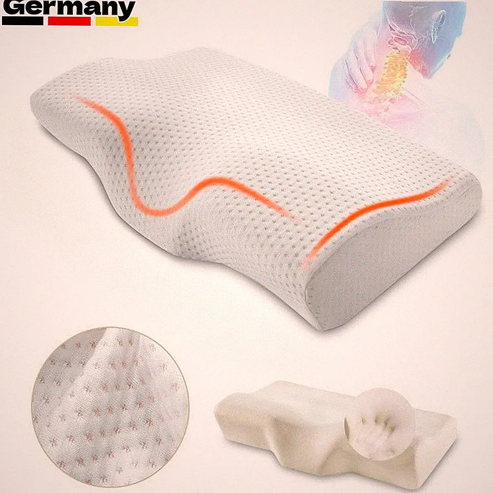 Orthopädisches Nackenkissen 50×30×10/7cm Nackenstützkissen Stütz Kissen DE
