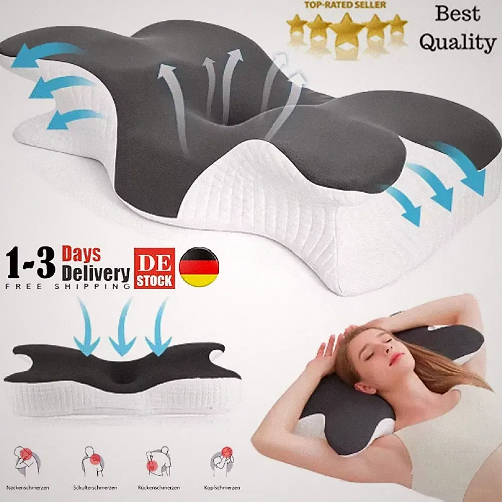 Orthopädisches Nackenkissen 63x34cm | Memory Foam | ergonomisches Kopfkissen