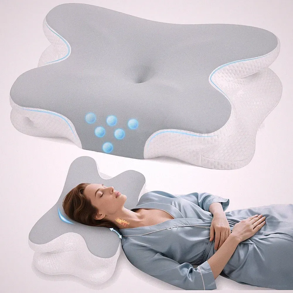 Orthopädisches Nackenkissen aus Memory Foam - Ergonomisches Kopfkissen gegen...