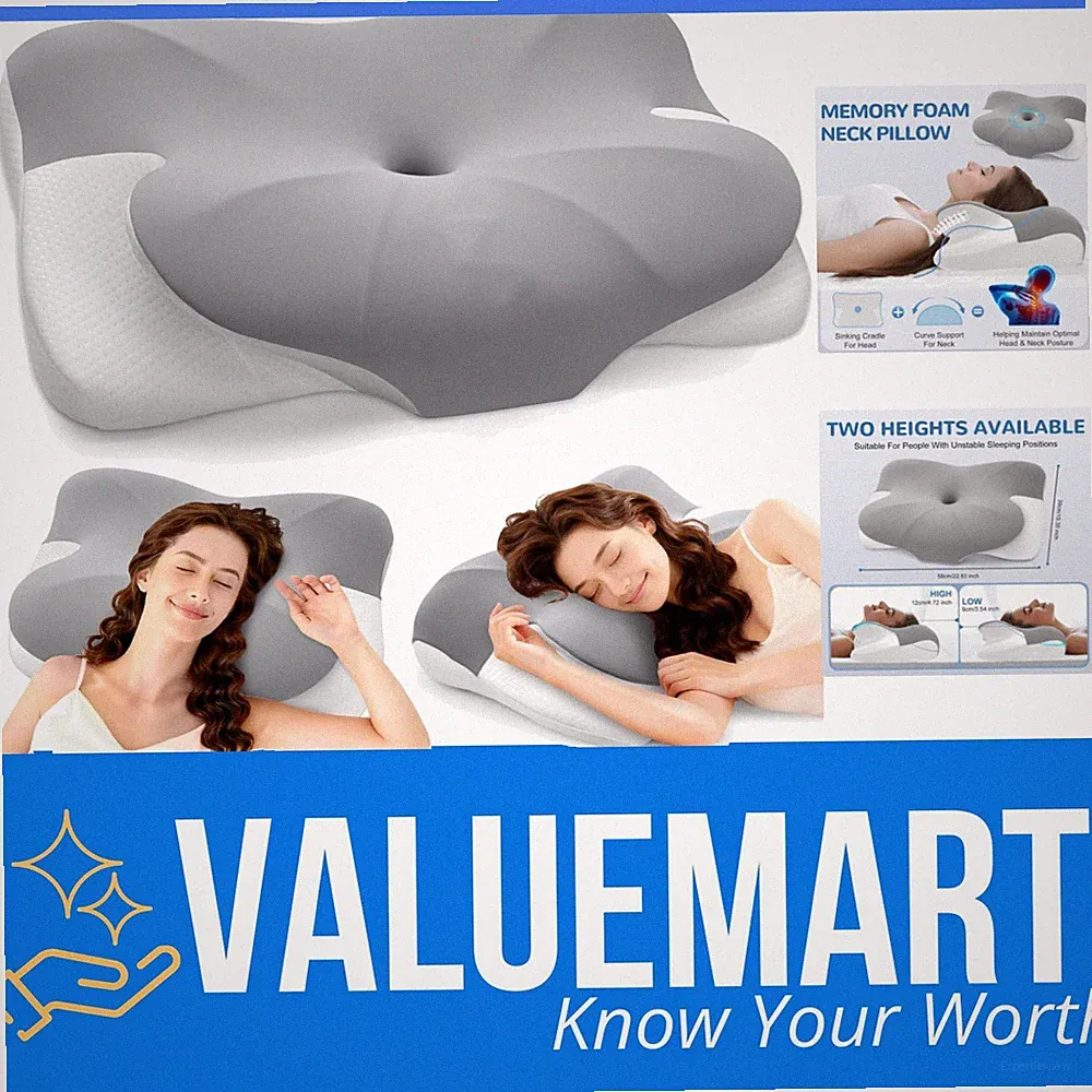 Orthopädisches Nackenkissen Baumwolle 9cm Memory Foam atmungsaktiv