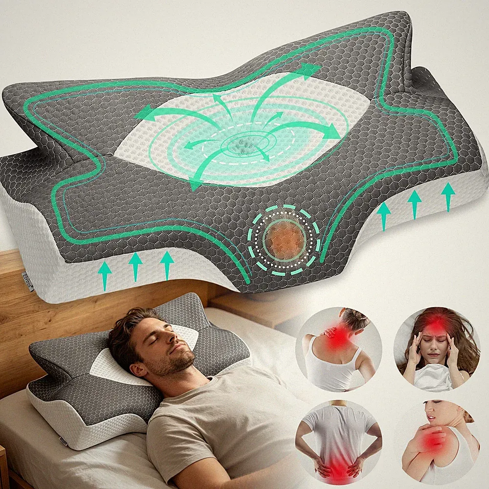 Orthopädisches Nackenkissen Gebärmutterhalskissen Seitenschläferkissen Waschbar