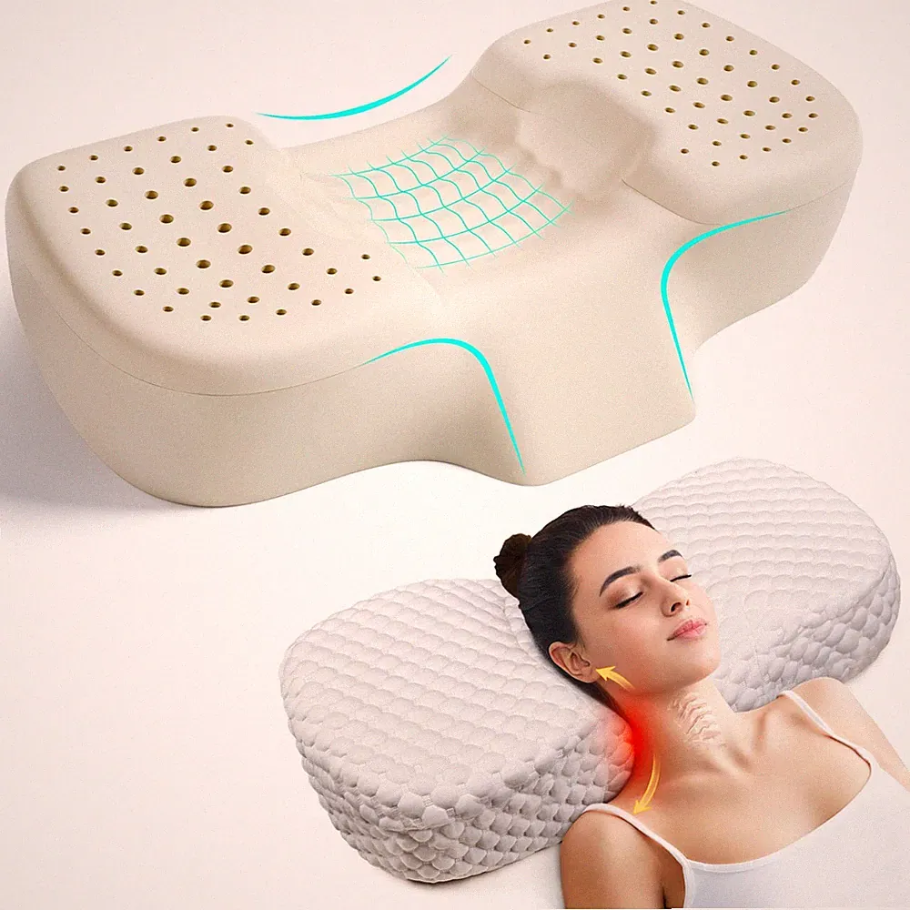 Orthopädisches Nackenkissen gegen Nackenschmerzen Verstellbar, ergonomisch, weiß