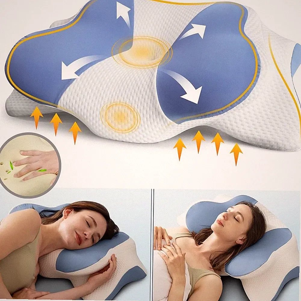 Orthopädisches Nackenkissen Kopfkissen aus Memory Foam Schlafkissen für Seiten