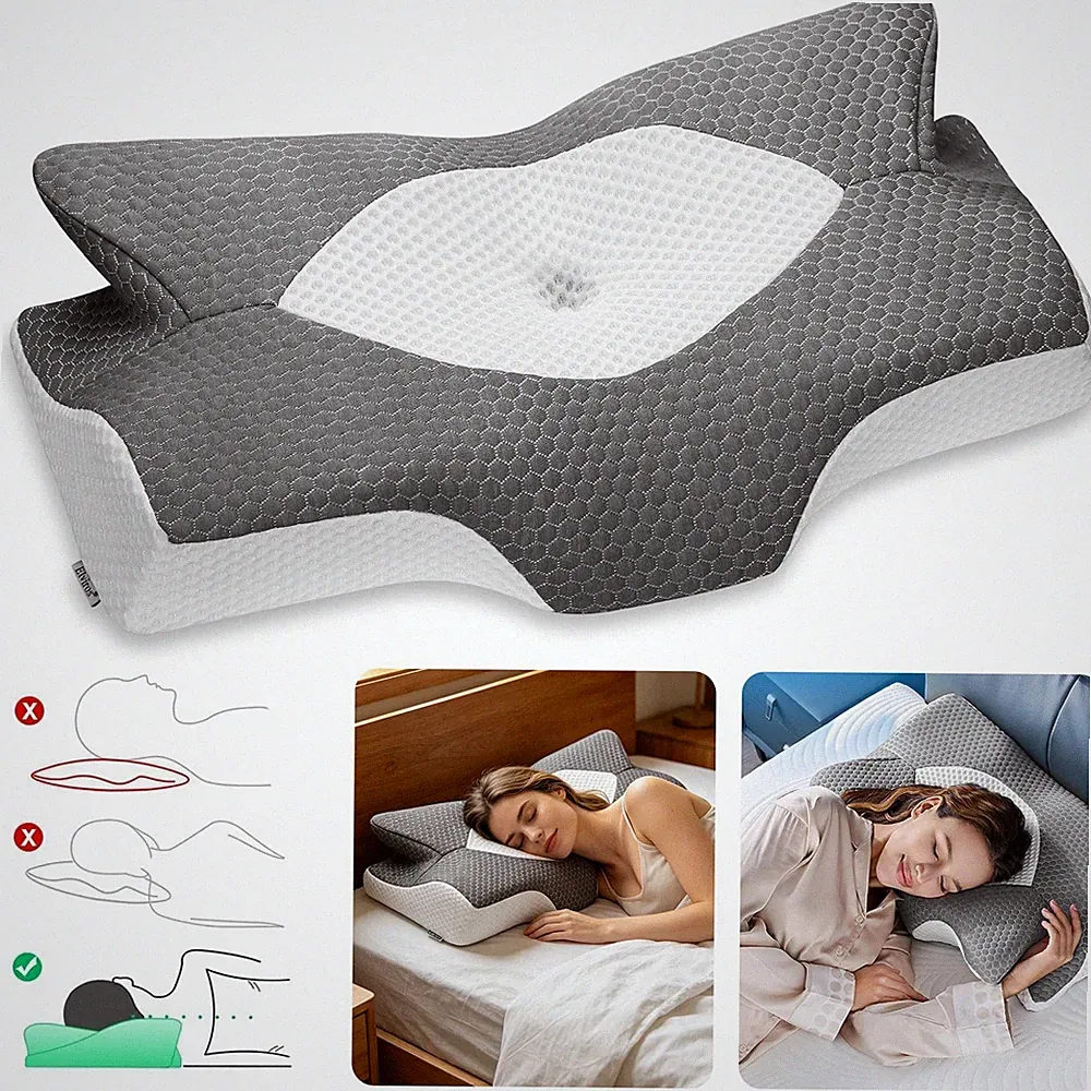 Orthopädisches Nackenkissen Kopfkissen Seitenschläferkissen Ergonomisch Waschbar
