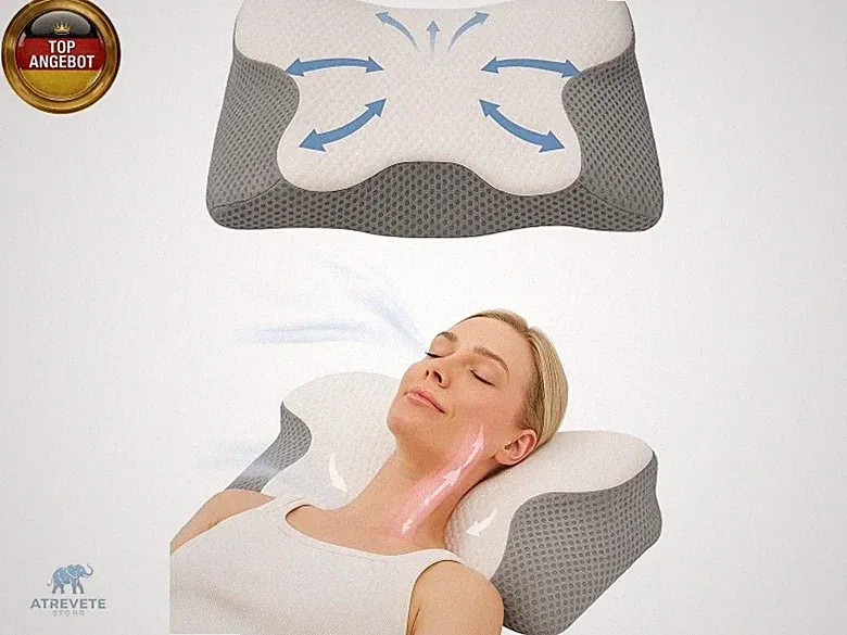 Orthopädisches Nackenkissen – Memory Foam Kissen für Rücken- & Seit