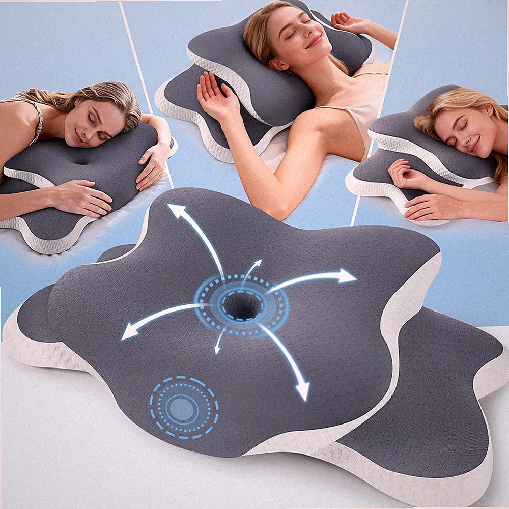 Orthopädisches Nackenkissen Memory Foam Kühleffekt Anti Schnarch Schläfer Kissen