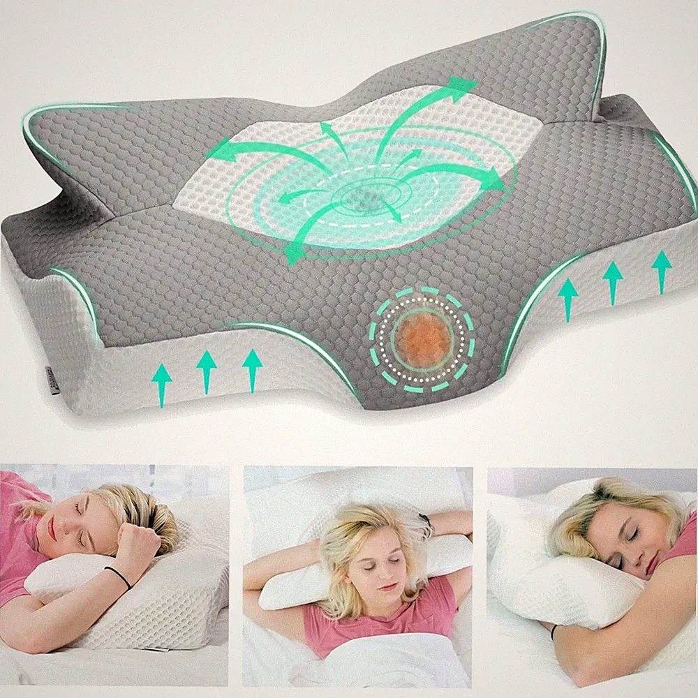 Orthopädisches Nackenkissen, Memory Foam, Seitenschläfer, Schulter, Rücken, 6...
