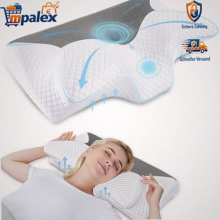 Orthopädisches Nackenkissen Memory Foam Seitenschläfer Waschbar Ergonomisch