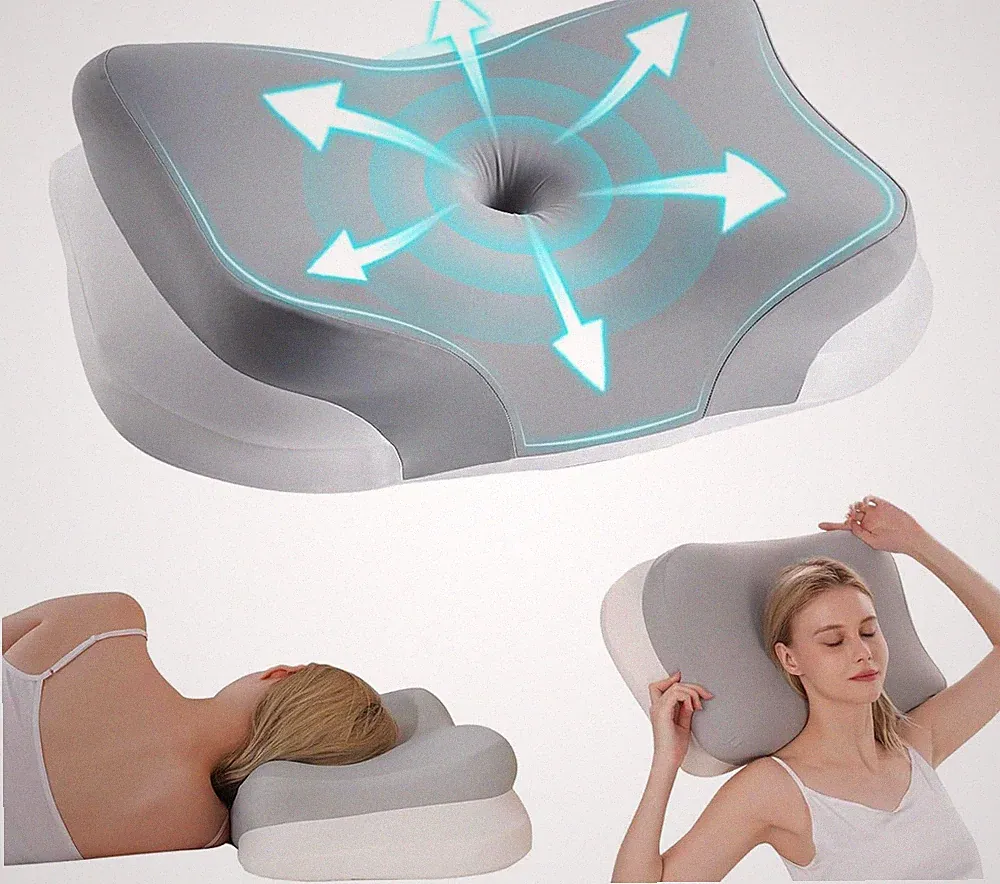 Orthopädisches Nackenkissen Memory Schaum für Seitenschläfer Rückenschläfer Bauc