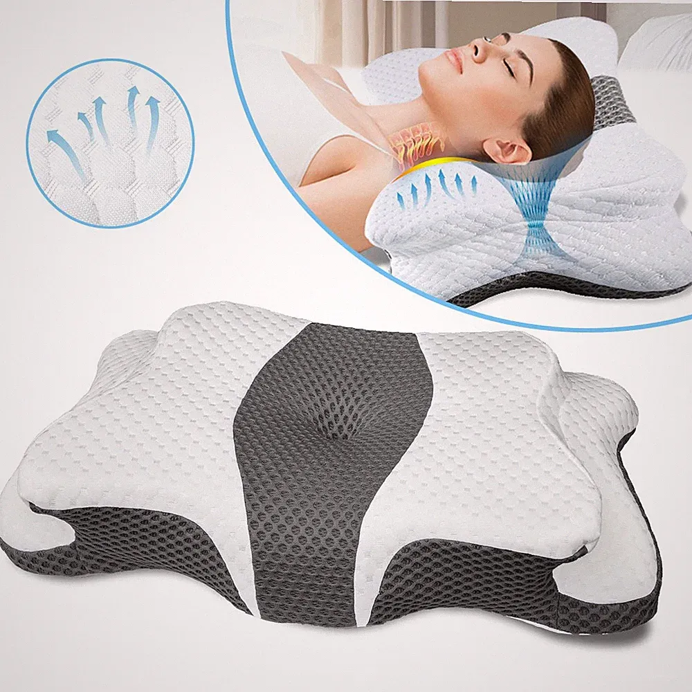 Orthopädisches Nackenkissen Memory Schaum Kissen Kopfkissen für Nackenschmerzen