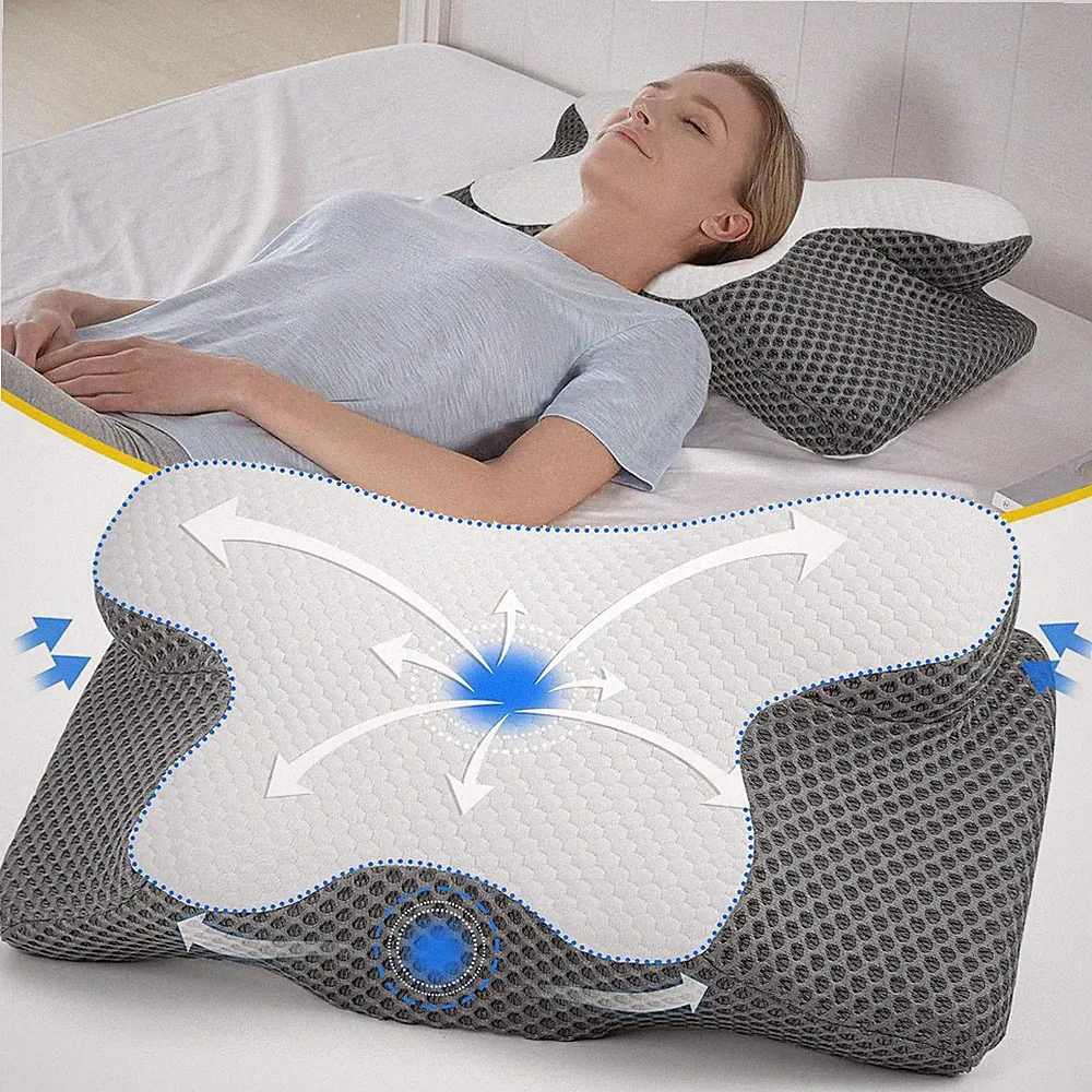 Orthopädisches Nackenkissen Memory Schaum Kopfkissen Kissen für Nackenschmerzen