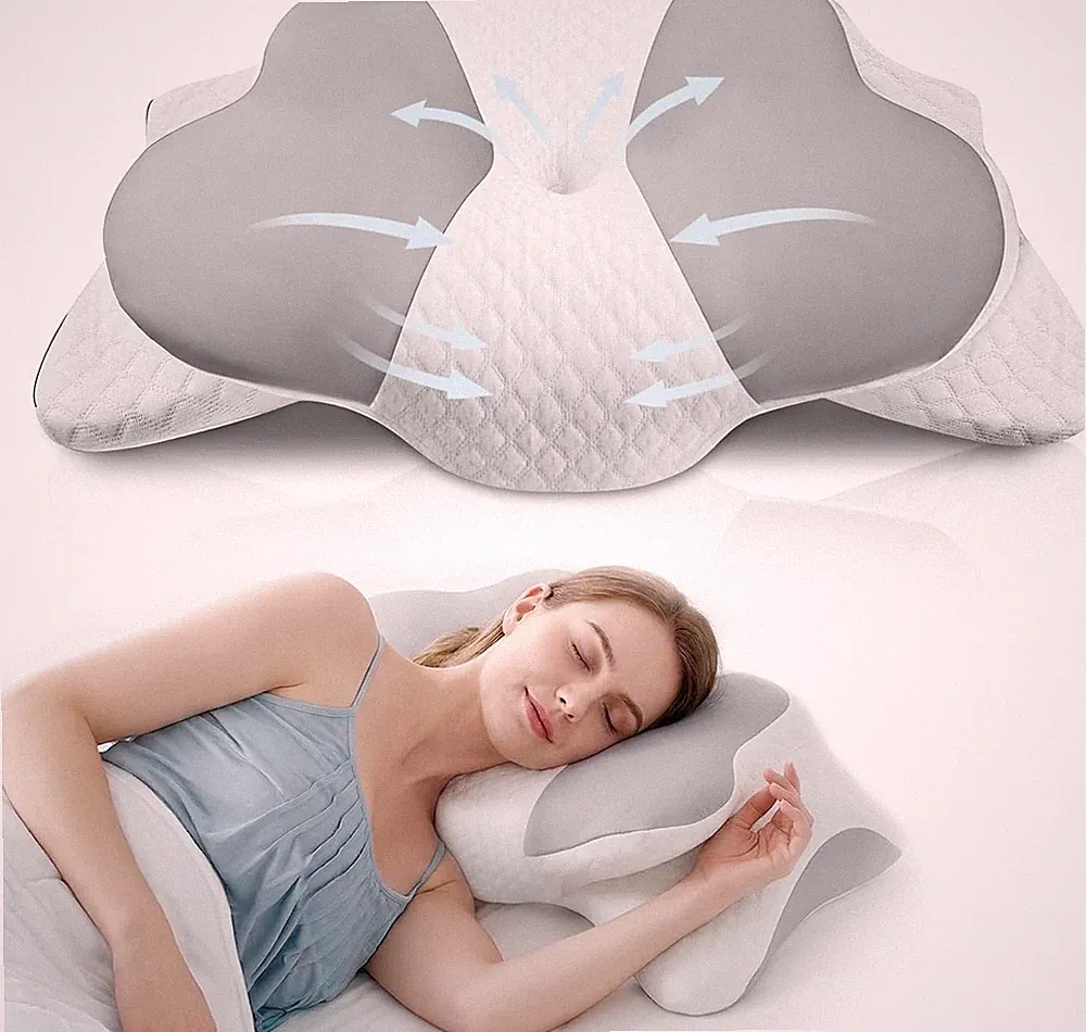 Orthopädisches Nackenkissen Memory-Schaum zwei Höhen für alle Schlafpositionen