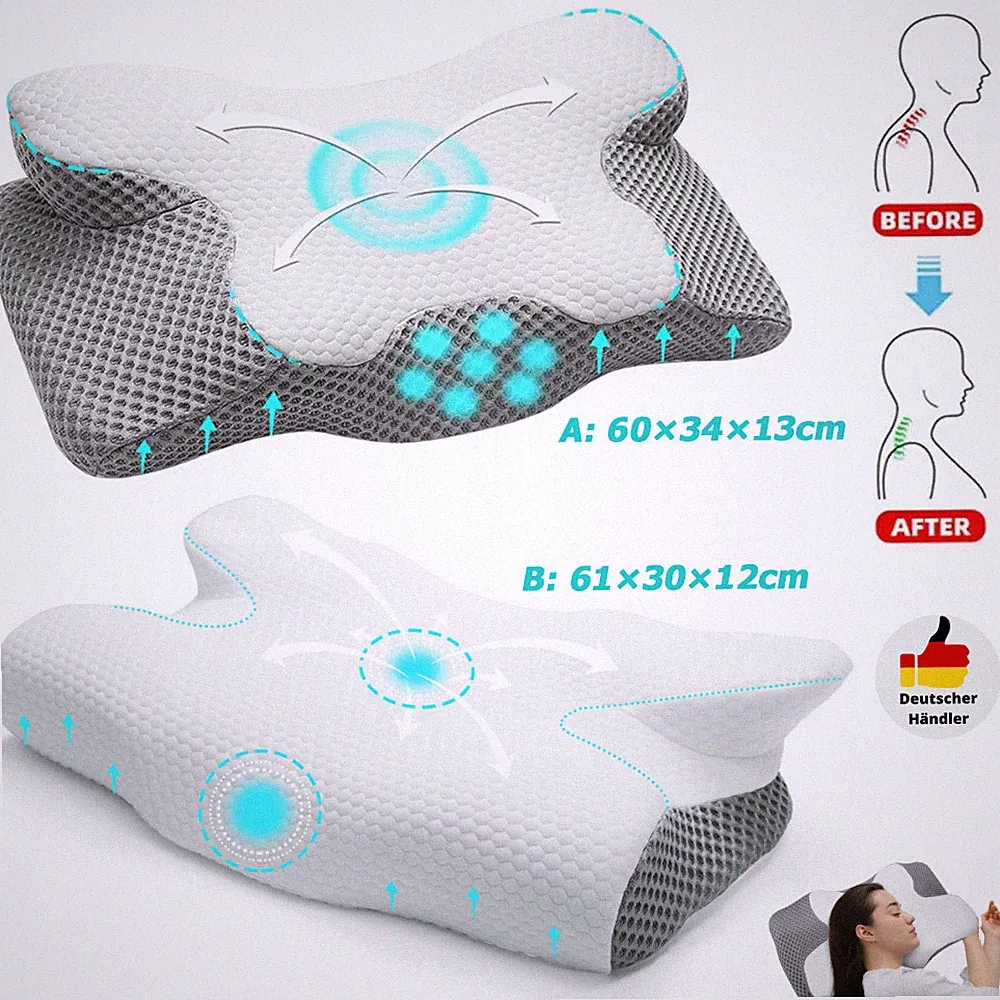 Orthopädisches Nackenkissen mit Armauflage Memory Foam atmungsaktiv kühlend
