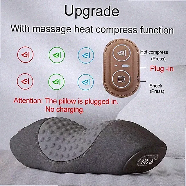 Orthopädisches Nackenkissen mit Heizung & Vibrationsmassage - Halsschmerzlinderung