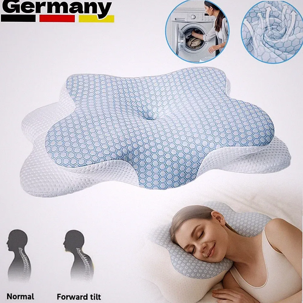 Orthopädisches Nackenkissen mit Memory Foam für gesunden Schlaf und Halsstütze