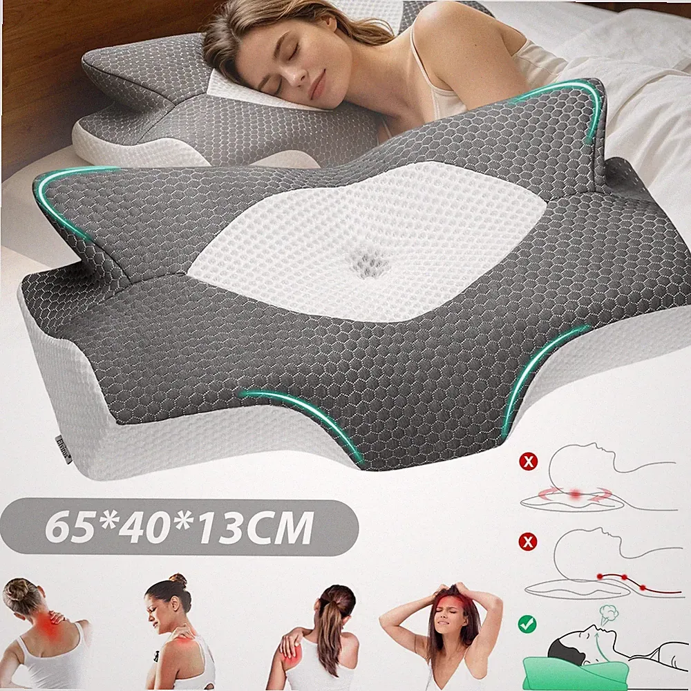Orthopädisches Nackenkissen Nackenstützkissen Waschbar Für Hals Nacken Schulter
