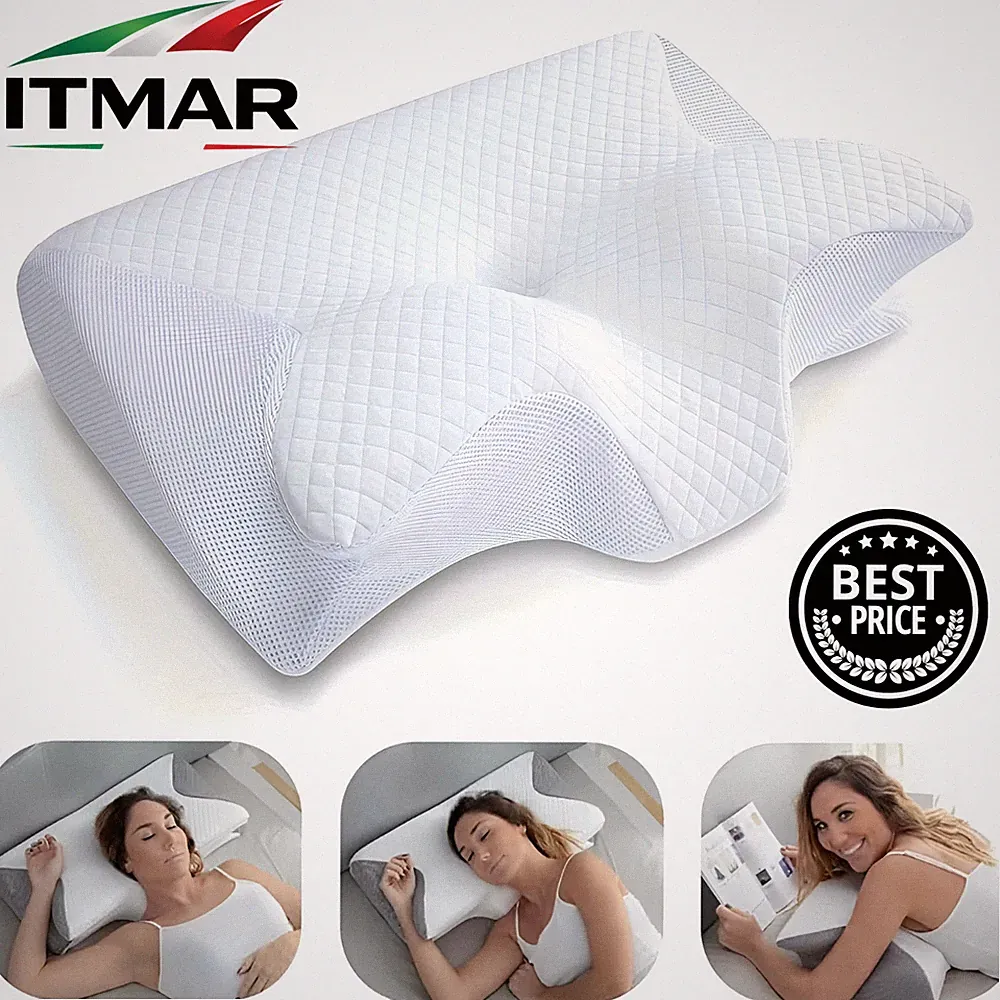 Orthopädisches Nackenkissen Weiß Profi 100% Memory Foam Milbenschutz Pro