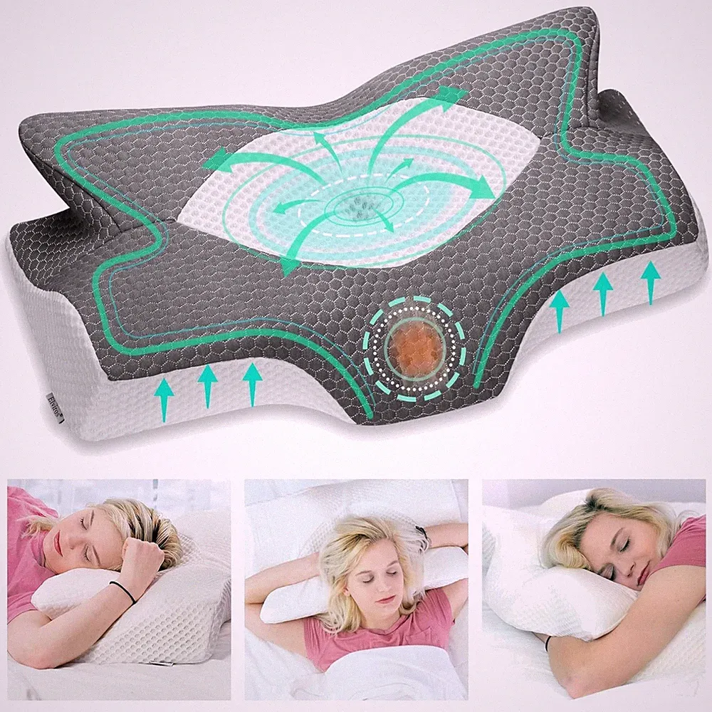 Orthopädisches Nackenstützkissen 64x12,5/10,5cm – Linderung bei Nackenschmerzen