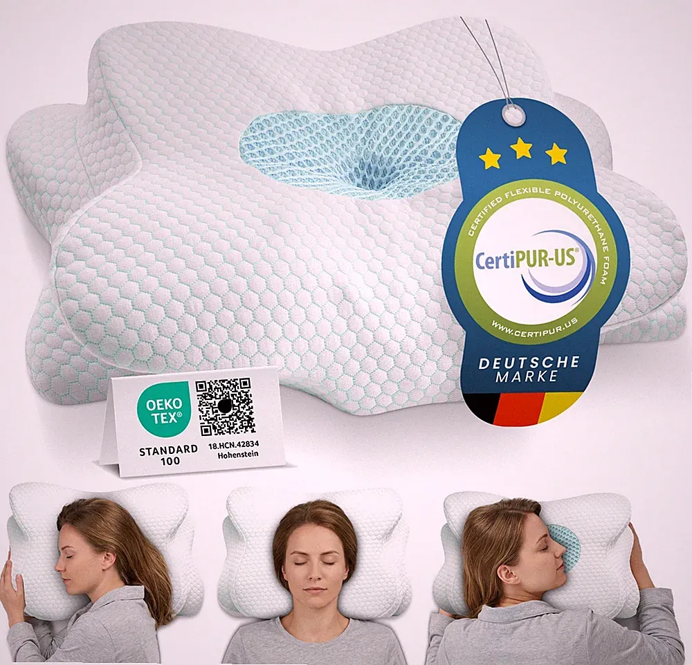 Orthopädisches Nackenstützkissen aus Memory Foam – ergonomisch, waschbar