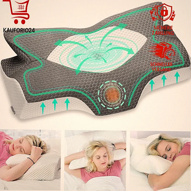 Orthopädisches Nackenstützkissen aus Memory Foam für Seitenschläfer 64x38cm