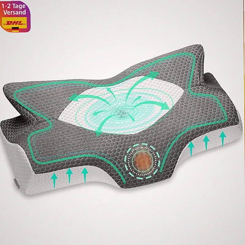 Orthopädisches Nackenstützkissen Memory Foam Ergonomisch 53,8 x 11/9 x 33 cm