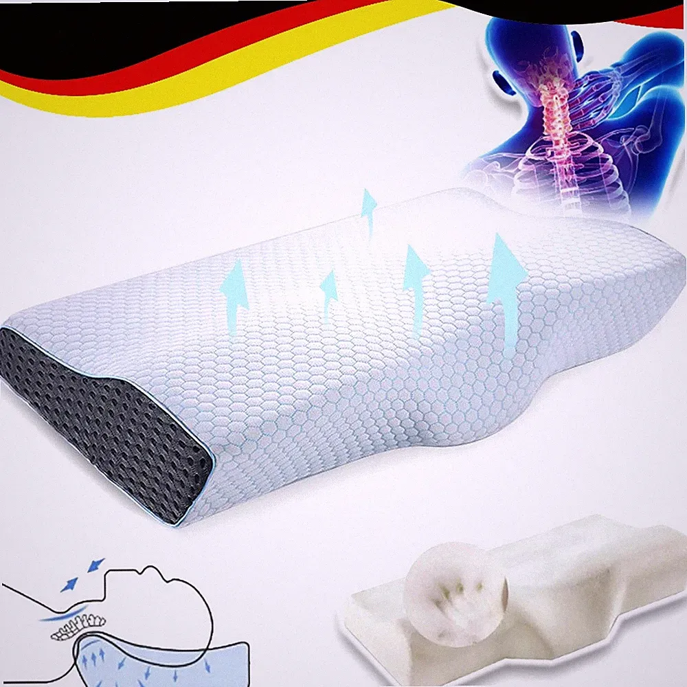 Orthopädisches Nackenstützkissen Memory Foam Ergonomisches Kissen Kopfkissen NEU