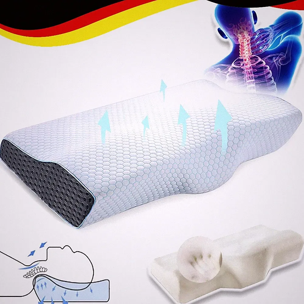 Orthopädisches Nackenstützkissen Memory Foam Ergonomisches Kissen Kopfkissen NEU