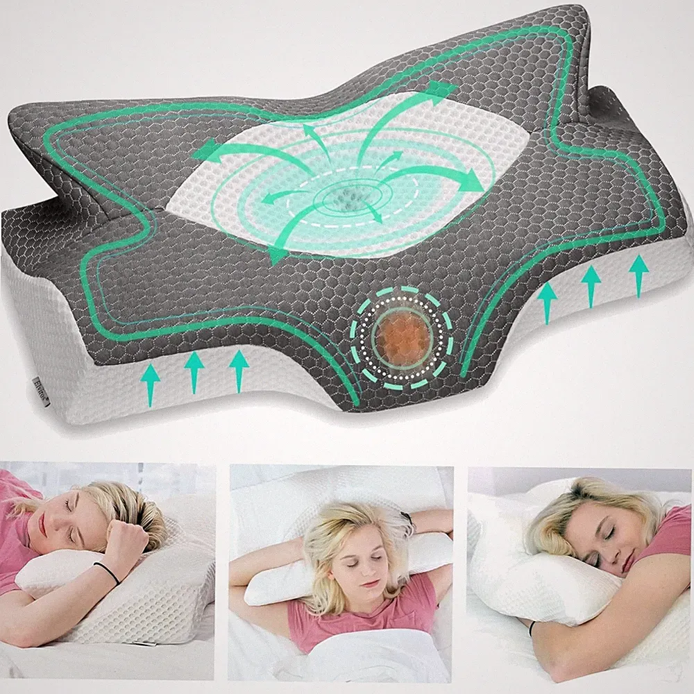 Orthopädisches Nackenstützkissen Memory Foam für Nackenschmerzen Schlafkissen