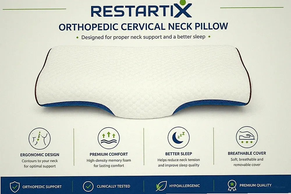 Orthopädisches Nackenstützkissen Memory Foam Kühlgel Cervical Pillow Neu OVP