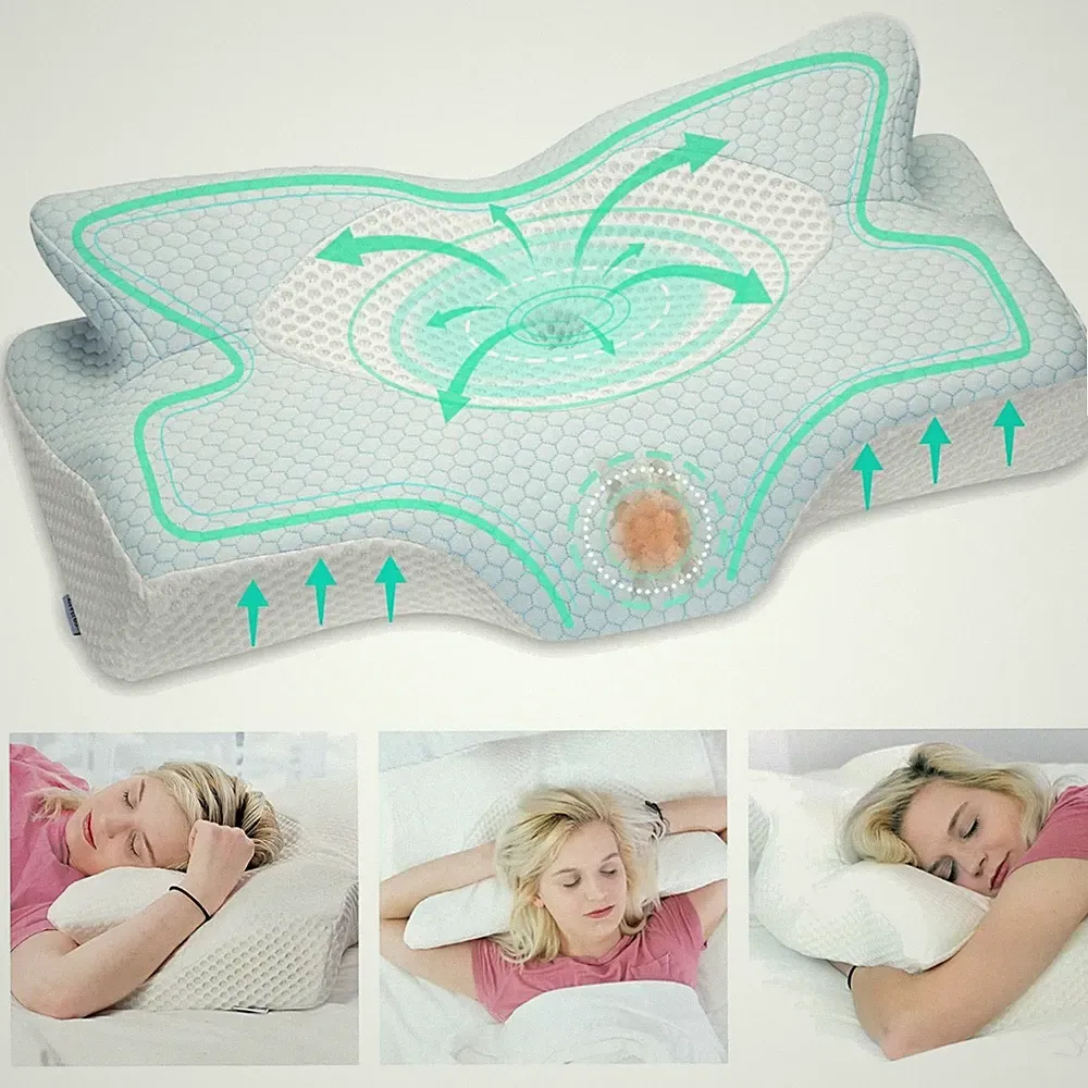 Orthopädisches Nackenstützkissen Memory Foam Seitenschläferkissen Kopfkissen...