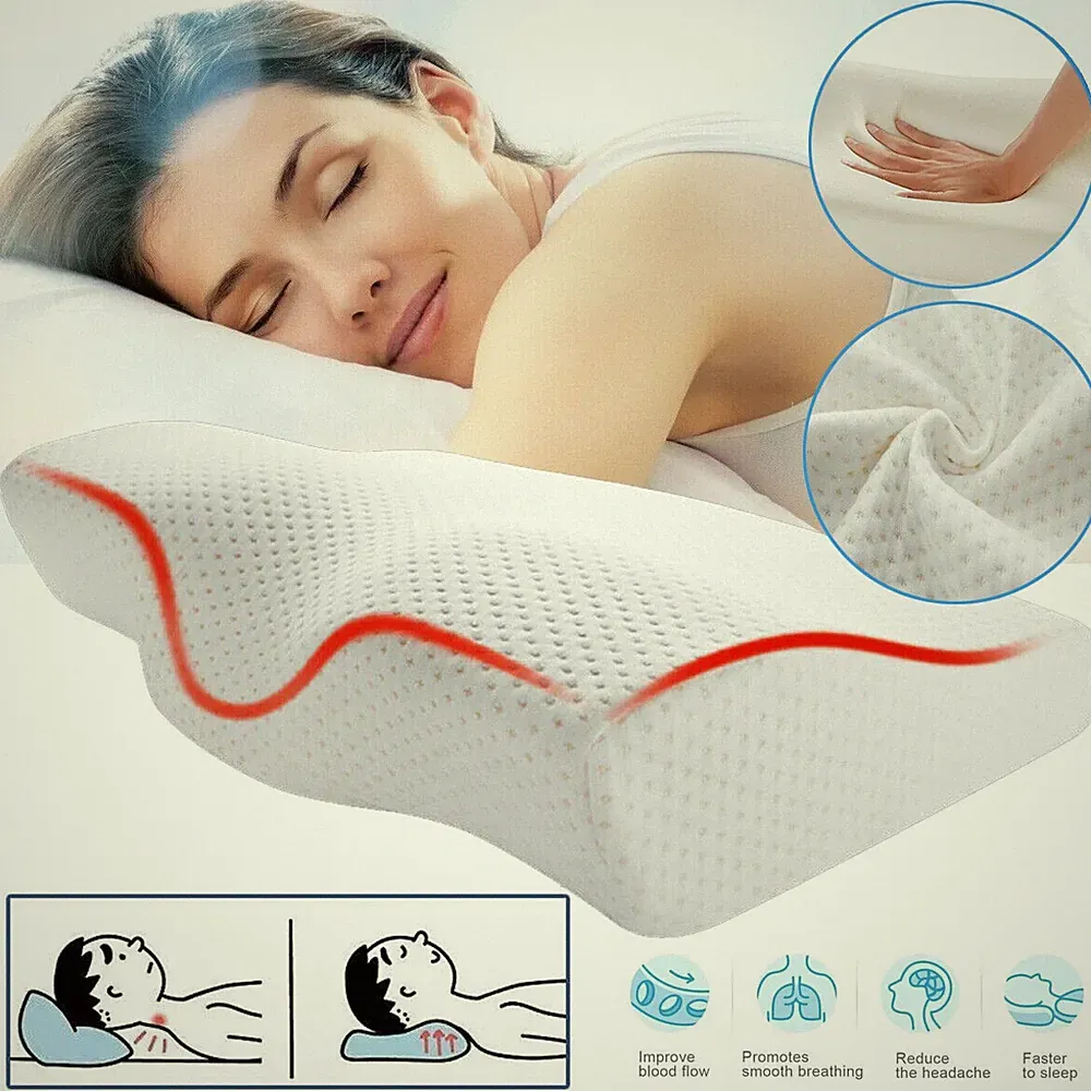 Orthopädisches Nackenstützkissen Nackenkissen Kopfkissen Memory Foam Kopfkissen