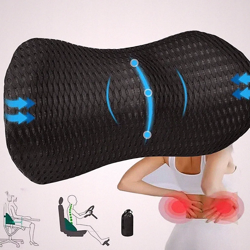 Orthopädisches Rückenkissen Lendenwirbelstütze Kissen Bett Kissen für Büro Auto