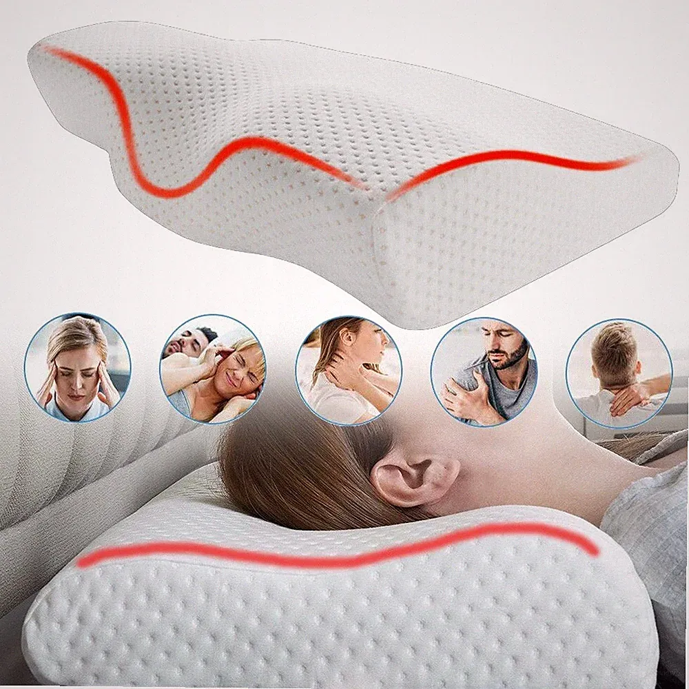 Orthopädisches Rückenschläferkissen Nackenstützkissen Memory Foam Kopfkissen DHL
