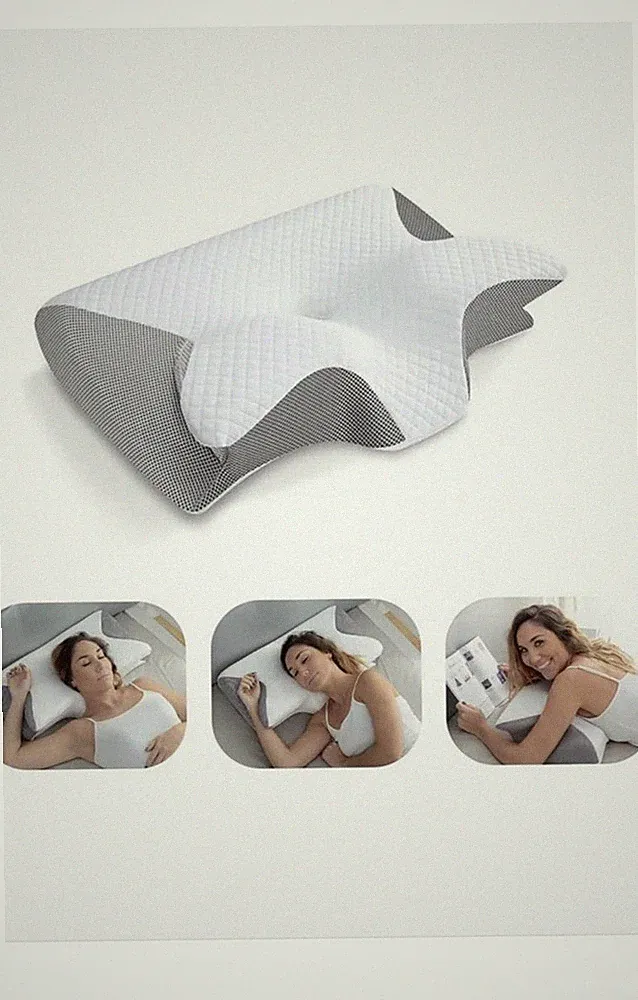 Orthopädisches Schlafkissen Memory Foam 2in1 – Nackenstützkissen Kopfkissen Neu