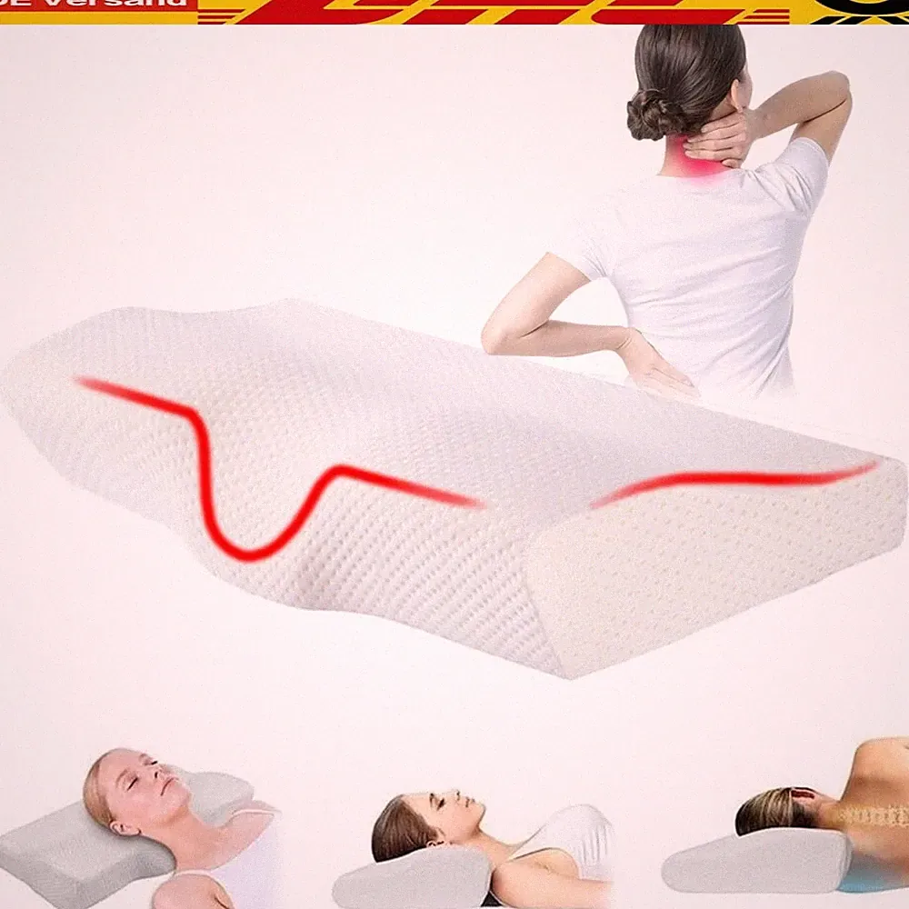 Orthopädisches Schlafkissen Memory Foam für Nacken Kopf & Rücken Unterstützung