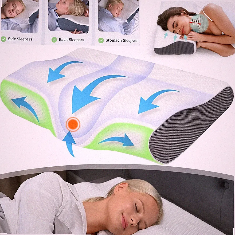 Orthopädisches Schlafkissen Nackenstützkissen Memory Foam Seitenschläferkissen