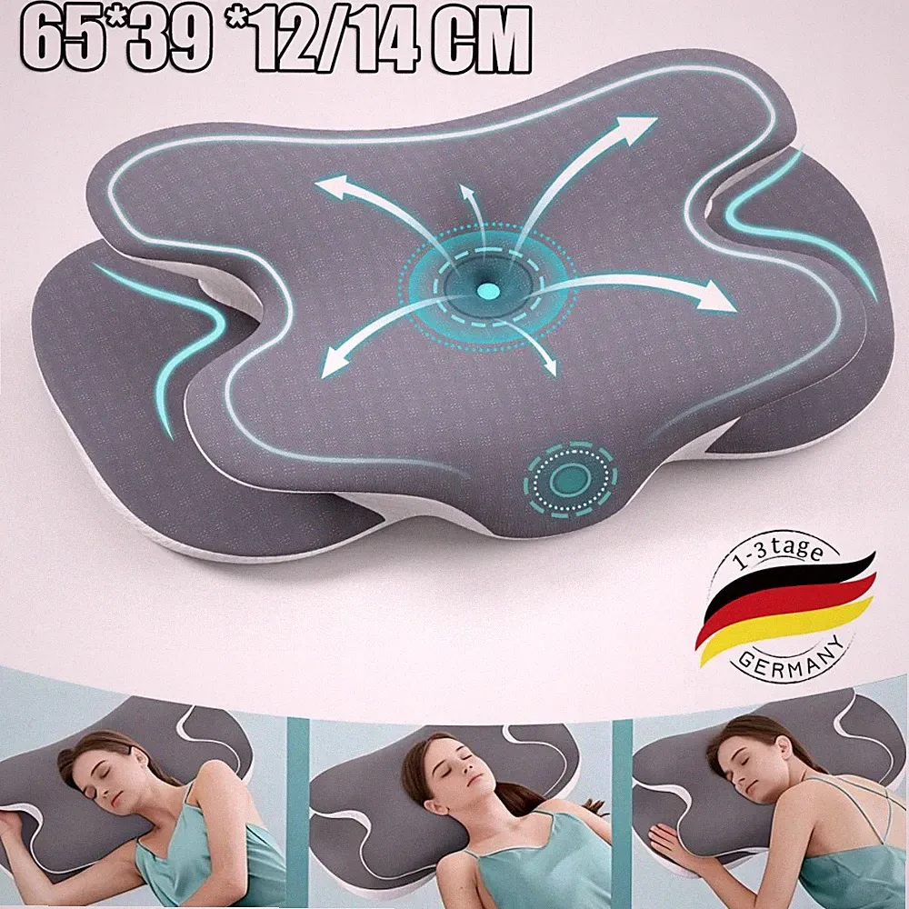 Orthopädisches Schmetterlingskissen Komfort Memory-Schaum Nackenkissen Schlaf DE