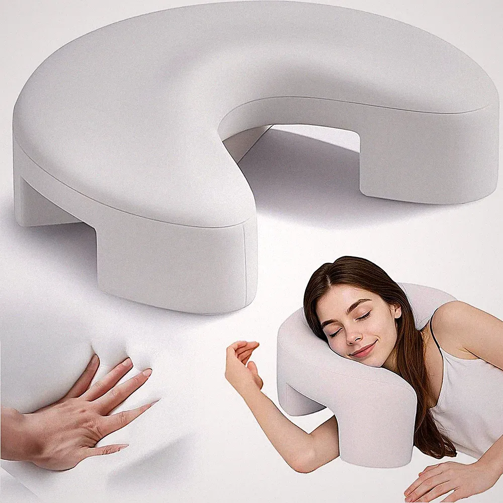 Orthopädisches Seitenschläferkissen Memory Foam Nackenkissen mit Armloch 52cm
