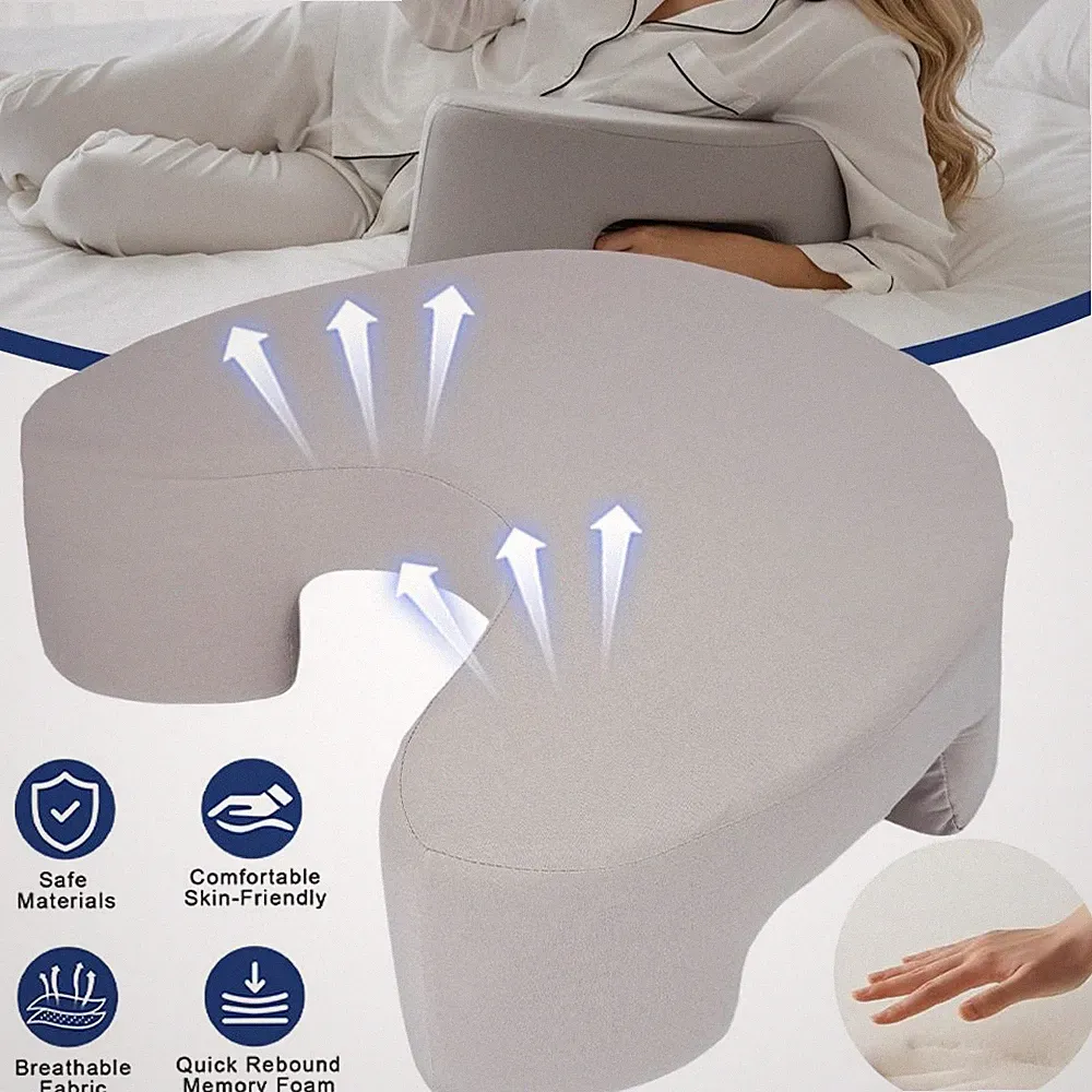 Orthopädisches Seitenschläferkissen mit Armloch Memory Foam Waschbar