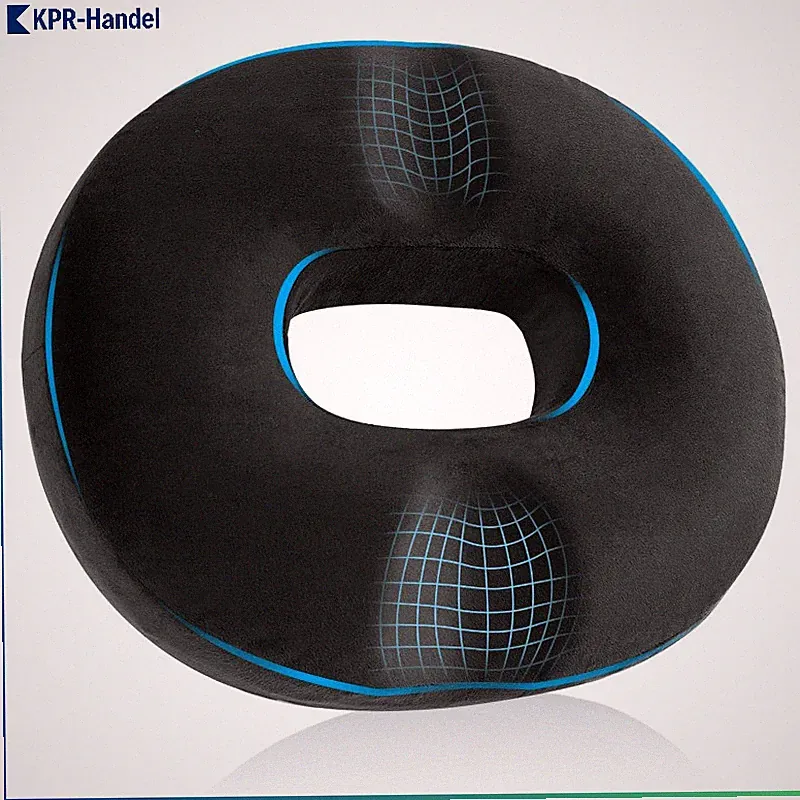 Orthopädisches Sitzkissen Donut 45x40cm für Hämorrhoiden Schwarz