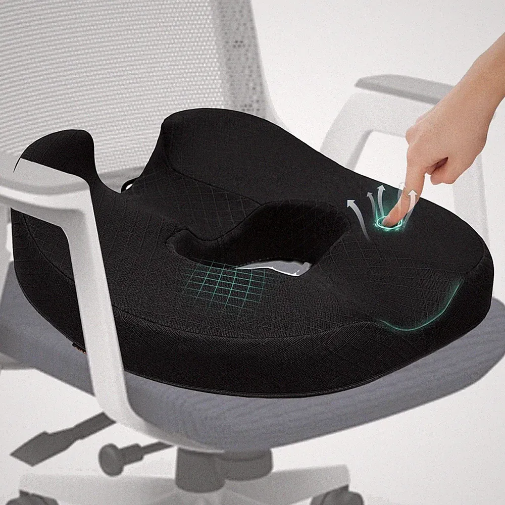 Orthopädisches Sitzkissen für Steißbein & Hämorrhoiden, Memory Foam, Groß