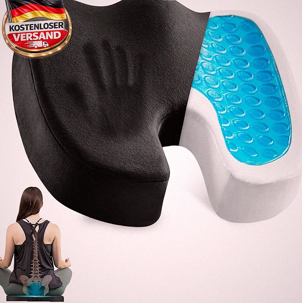 Orthopädisches Sitzkissen Gel Memory Foam für Steißbein und Po, Druckentlastung