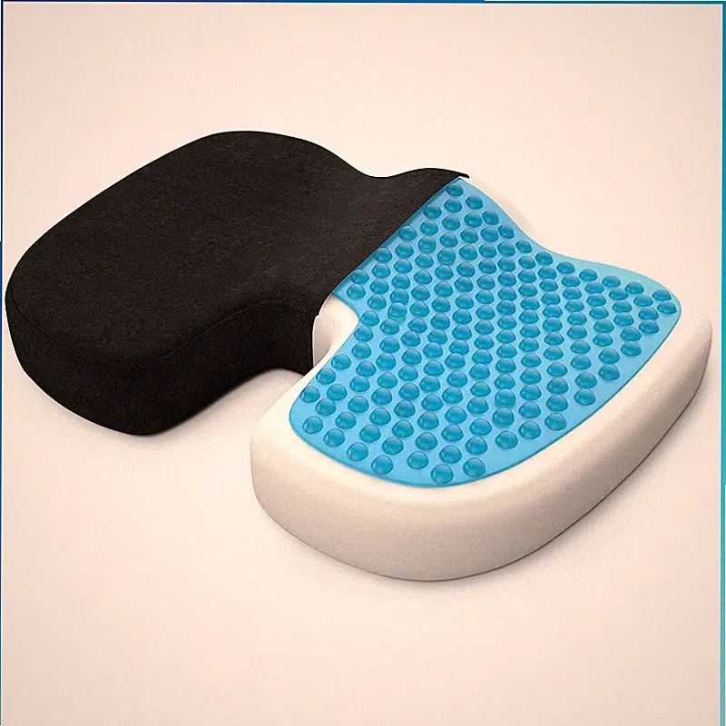 Orthopädisches Sitzkissen Memory Foam 45x35cm für Auto & Bürostuhl Schwarz