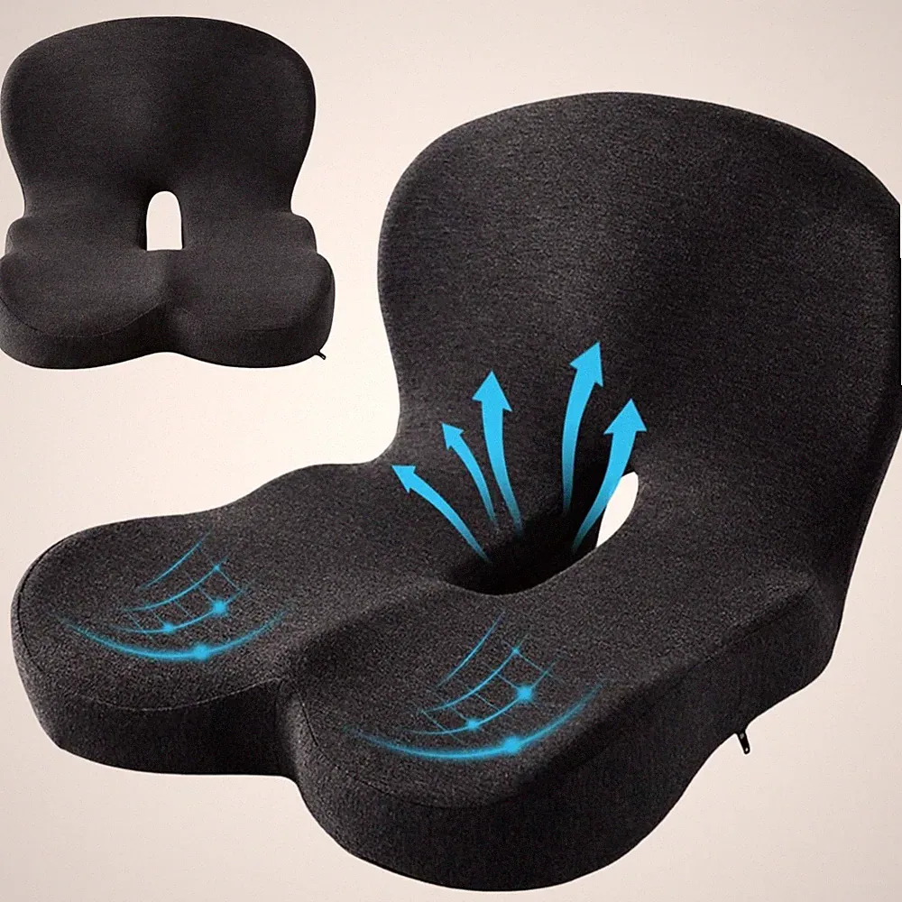 Orthopädisches Sitzkissen Memory Foam Bürostuhl Auto Rollstuhl Steißbein