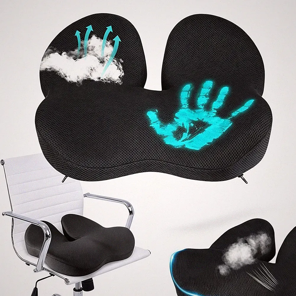 Orthopädisches Sitzkissen Memory Foam Ergonomisch Bürostuhl Abnehmbarer Bezug