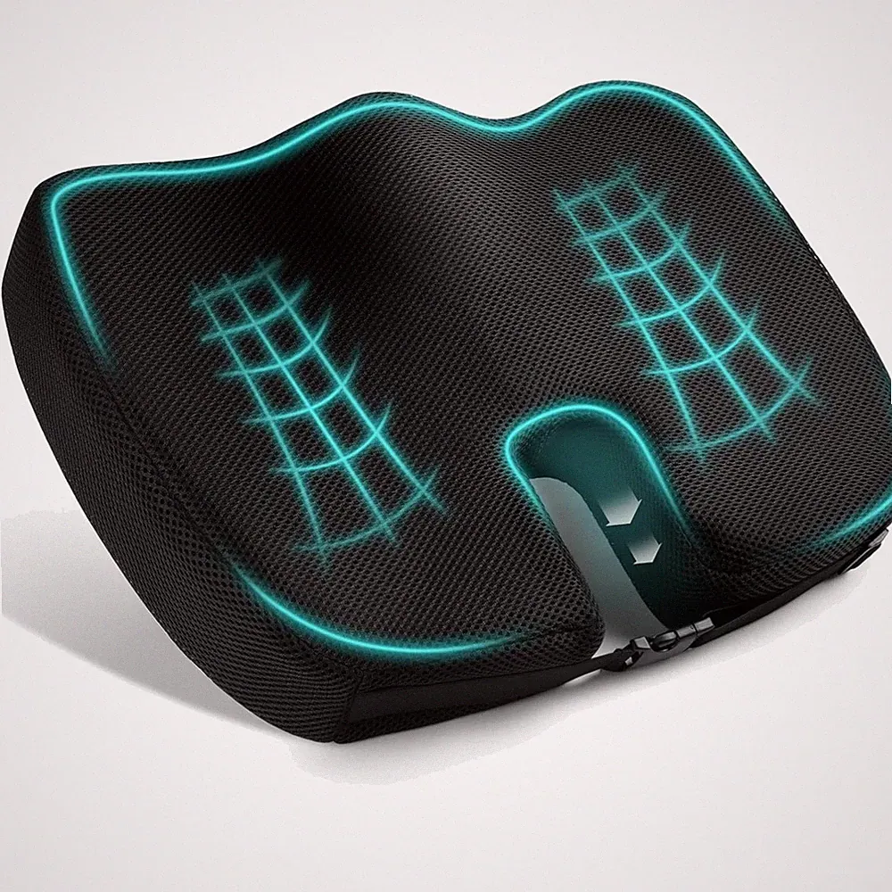 Orthopädisches Sitzkissen, Memory Foam, Ergonomisch, Rutschfest, Waschbar, Bü...